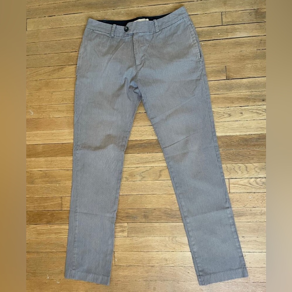 SHADES of GREY by Micah Cohen Micro Stripe Navy Slim Fit Pants Size 31"